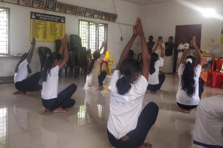 Yoga session during Samatva Yoga Sangamam at Kannikulangara