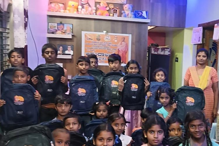 Free School Bag Distribution to Anandalaya Students at Karnataka