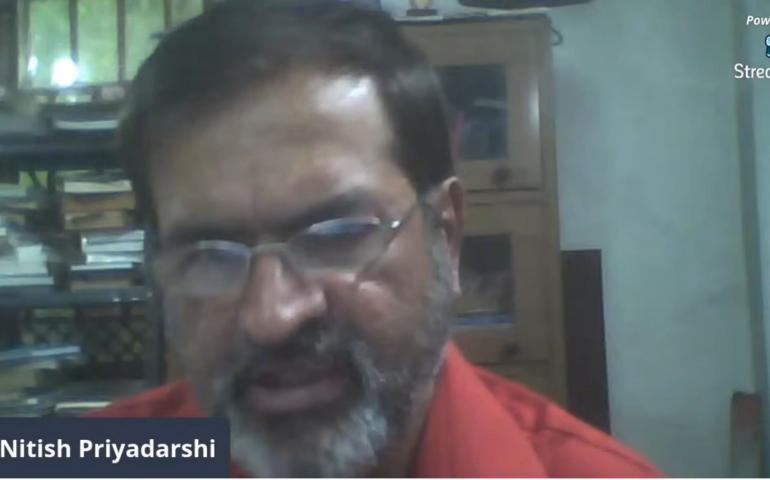प्रथम वक्ता डॉ नीतीश प्रियदर्शी,  सहायक प्रोफेसर, भू-विज्ञान  विभाग, रांची विश्वविद्यालय