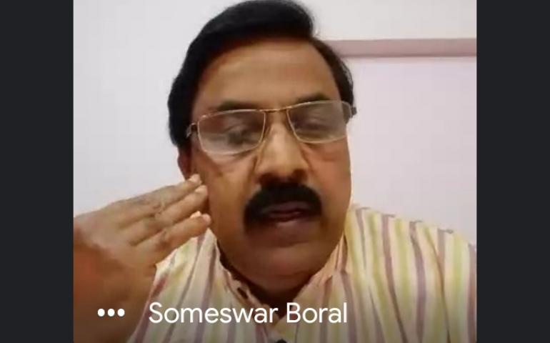 Shri Soumeswar Boral delivered speech on Sadhana Divas