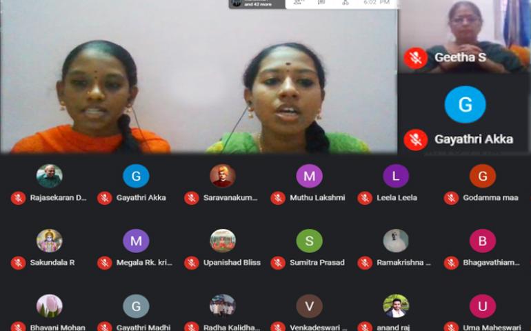 Bhajan session in the program