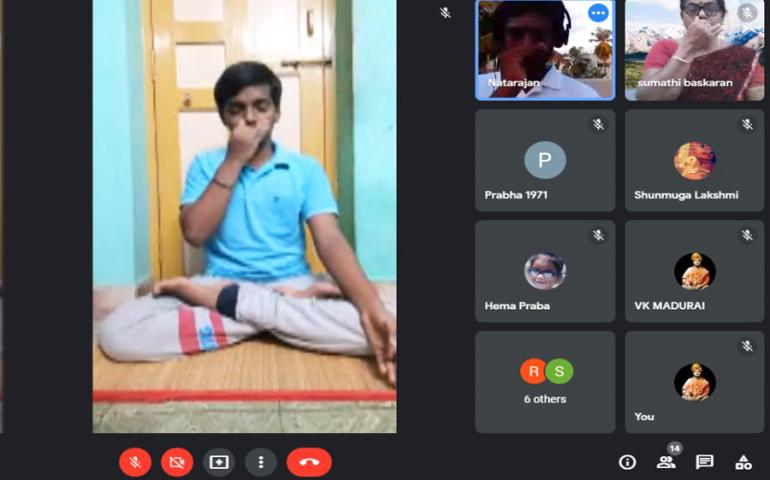 Pranayama Practice session at Satra