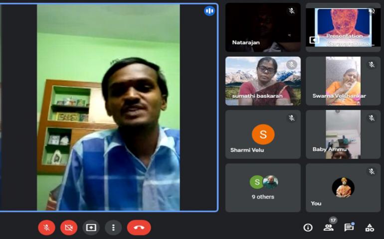 Sri. Saravanakumar Ji, Yuva Karyakartha sharing experience in concluding session