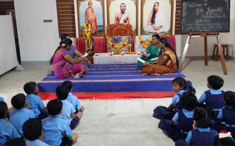 Teachers chanting Bhagavat Gita...