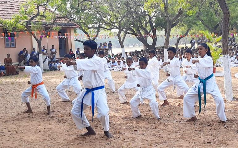 Karate presentation by the students