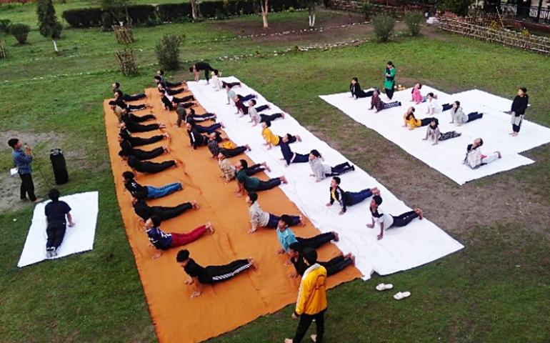 Yogabhyas in the shibir