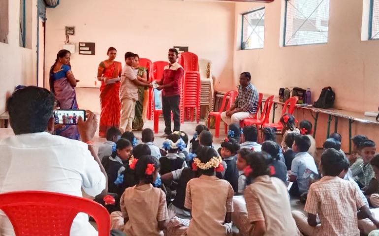 Prize distribution at Cultural Competitions at R.S. Mangalam, Ramanathapuram by VKRDP 