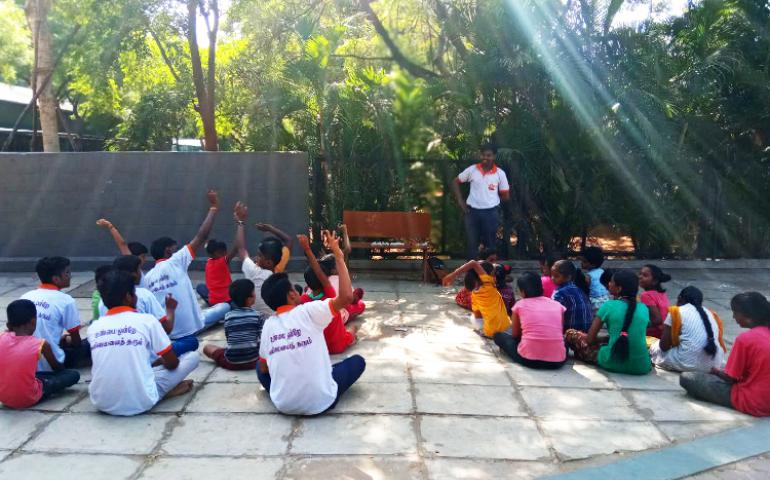 Story session of Samskar Varga at TVS Higher Secondary School, Madurai – August 2023