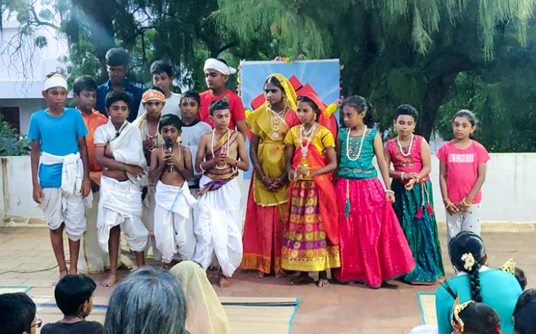 Children after presenting a Drama during Krishna Jayanti at Madurai