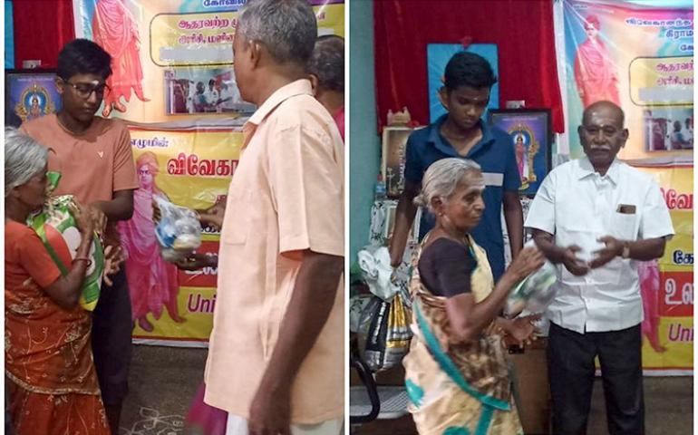 Grocery Items Distributed to Elderly people at Kovilpatti