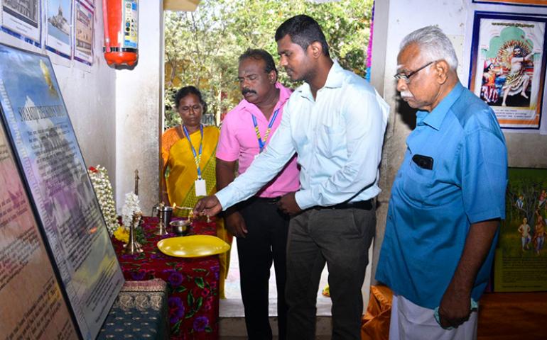 Lighting the lamp during Science Exhibition at VKV Vallioor