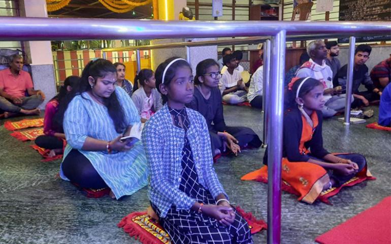 Bhajan Sandhya after Temple Cleaning Seva Activity at Bengaluru