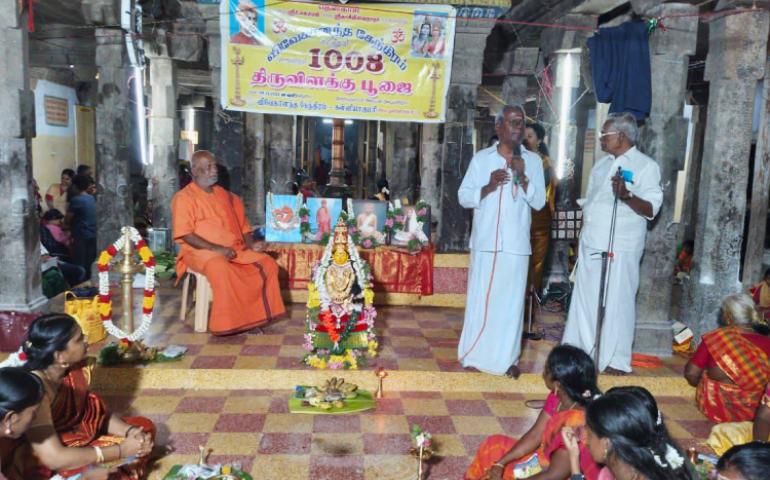 Asirvachan during Thiruvilakku Puja at Tenkasi