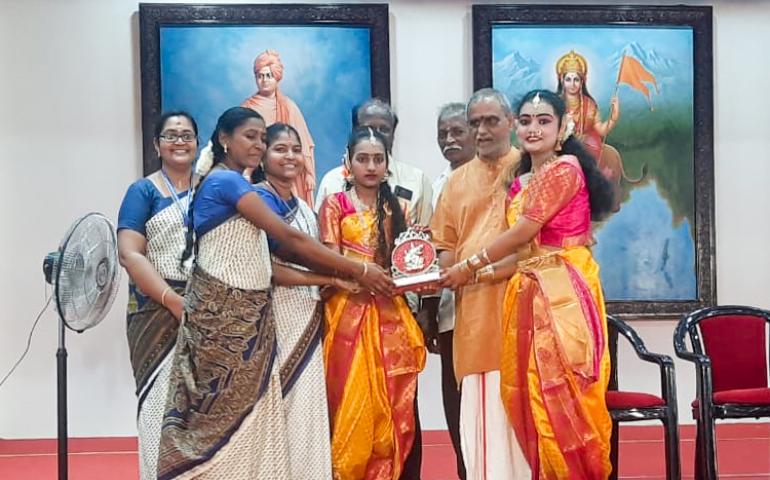 Prize distribution during Annual Day at VKV Kanyakumari