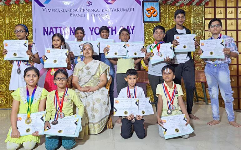Participants of National Youth Day competitions at Chennai