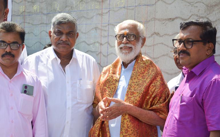 Granite Plaque Fixing Ceremony for Tribute wall in Kanyakumari
