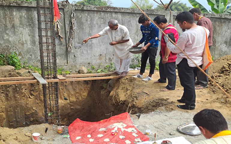 Mananeeya Hanumantarao Ji at Bhoomi Puja