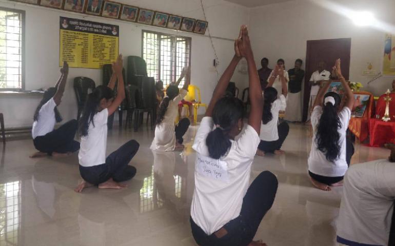 Yoga session during Samatva Yoga Sangamam at Kannikulangara
