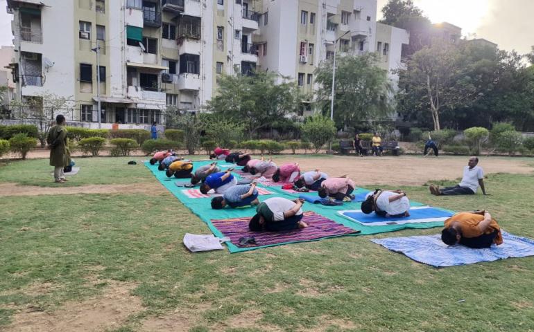 International Day of Yoga celebration at Paschim Karnavati