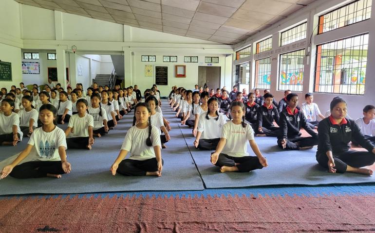 International Day of Yoga celebration at VKV Longding