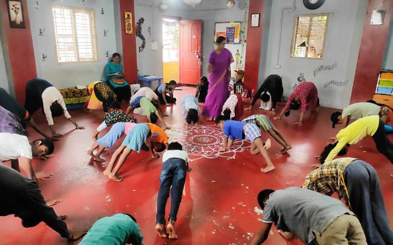 Yoga session during Samskavarga