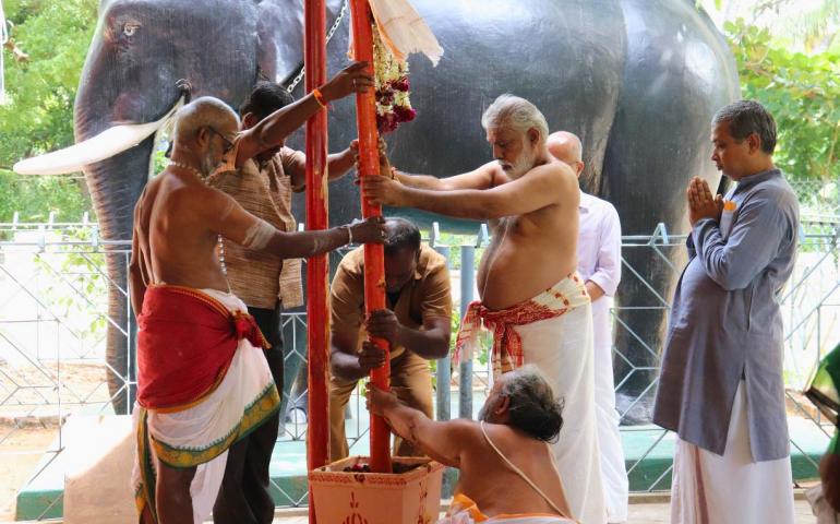 Panthakkaal Naduthal Ceremony at Sri Ekakshara Mahaganapati Temple, Vivekanandapuram
