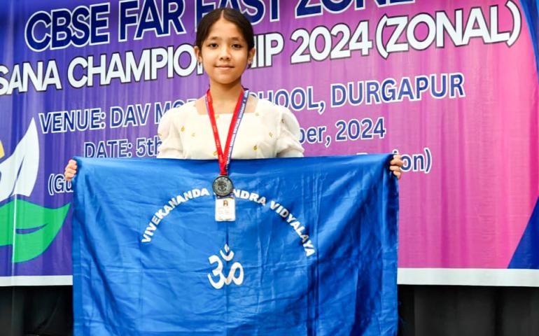 VKV Sivasagar Student Wins Third Prize at CBSE Far East Zone Yogasana Championship 2024