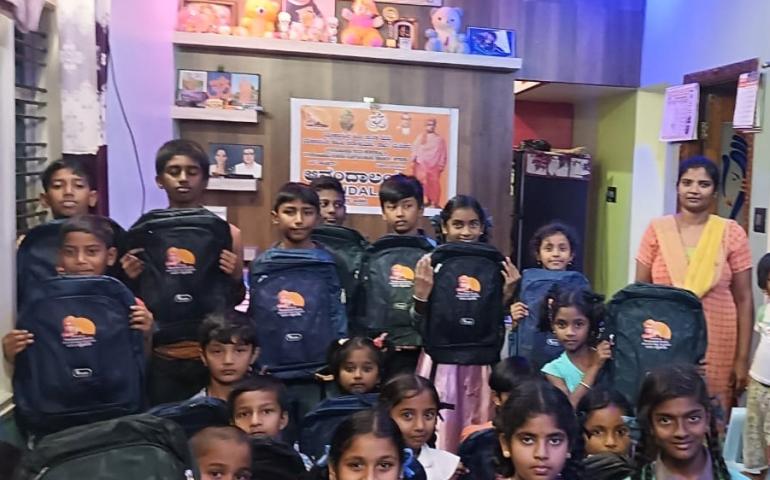 Free School Bag Distribution to Anandalaya Students at Karnataka