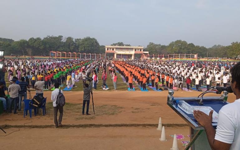 Mass Surya Namaskar event at Tirupati