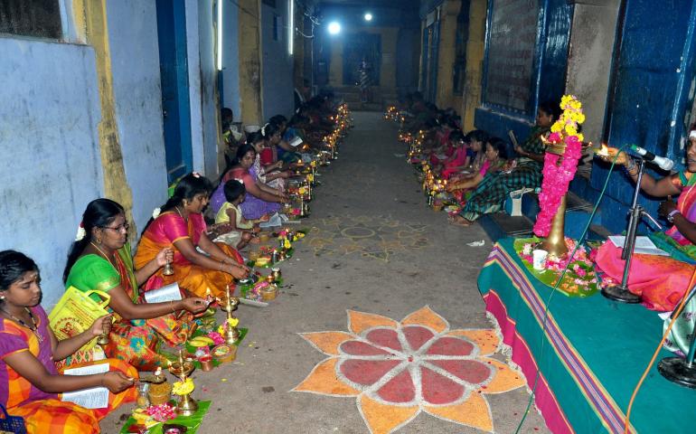Thiruvilakku Puja (Deepa Puja) Held at Tenkasi for Universal Well-being 01