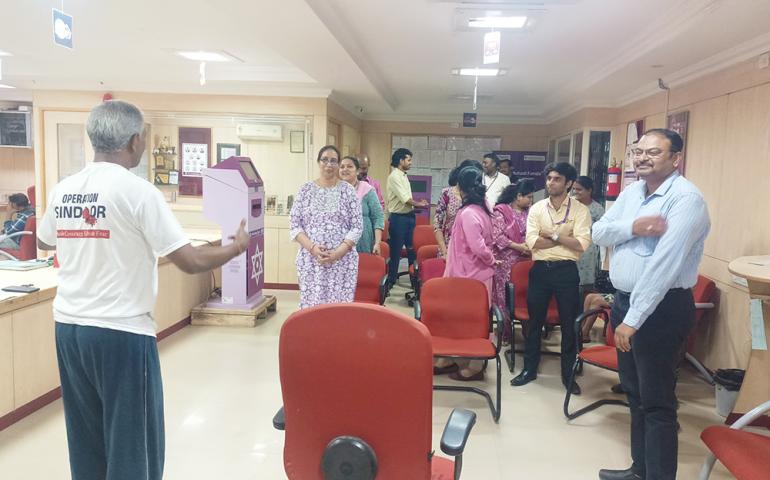 International Day of Yoga Celebration at Karnataka Bank - Sanjay Nagar Branch
