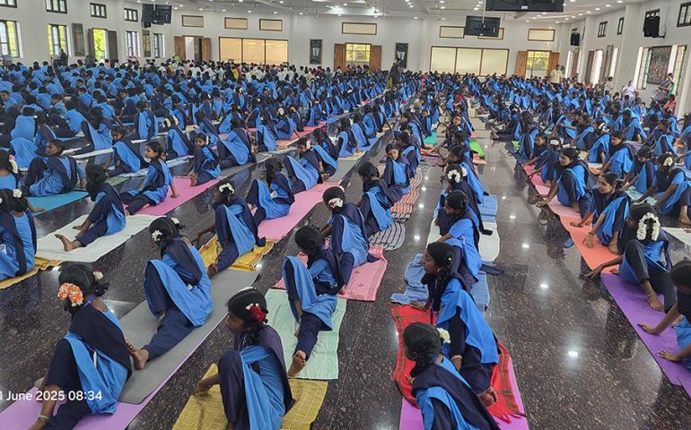 International Day of Yoga Celebration at VKV Kanyakumari