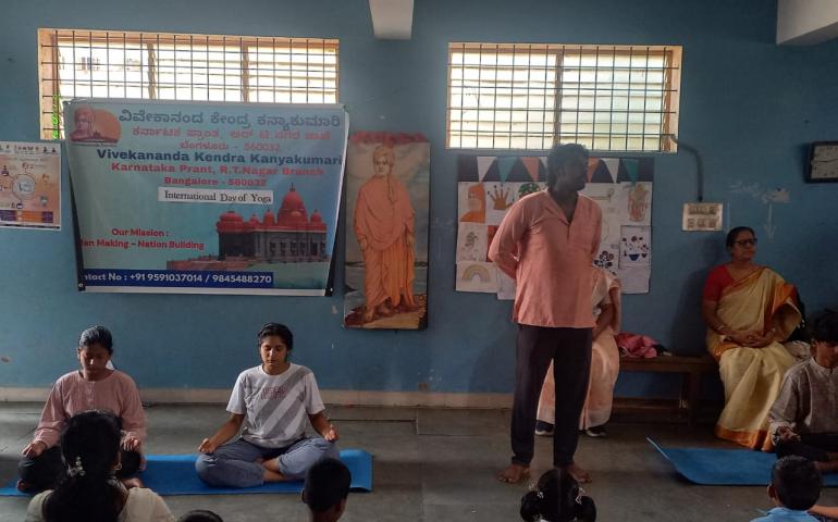 International Day of Yoga Celebration at Government School in Manorayana Palya
