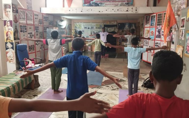 International Day of Yoga Celebration at Narendra Anandalaya in Jayanagar