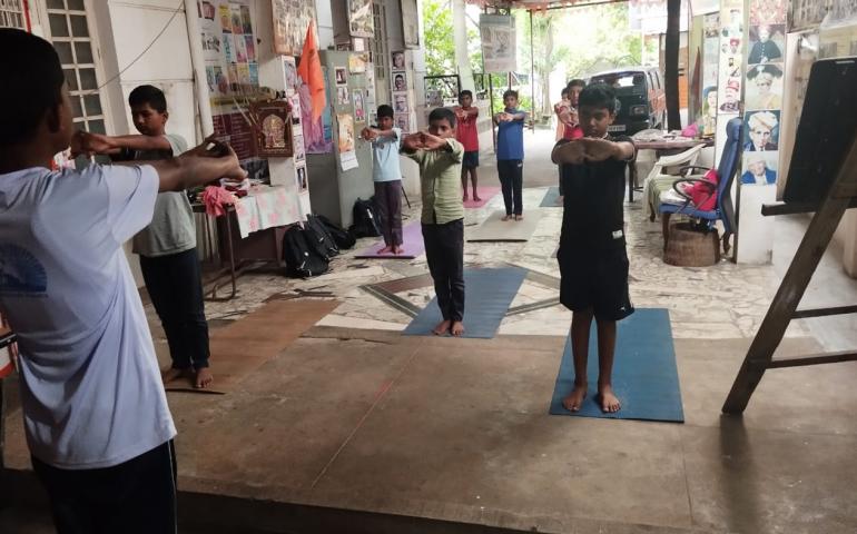 International Day of Yoga Celebration at Narendra Anandalaya in Jayanagar