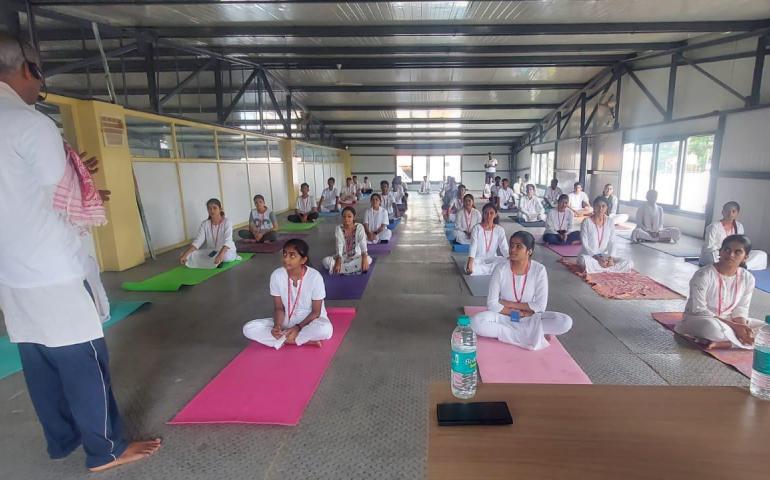 International Day of Yoga Celebration at REVA College in Bengaluru