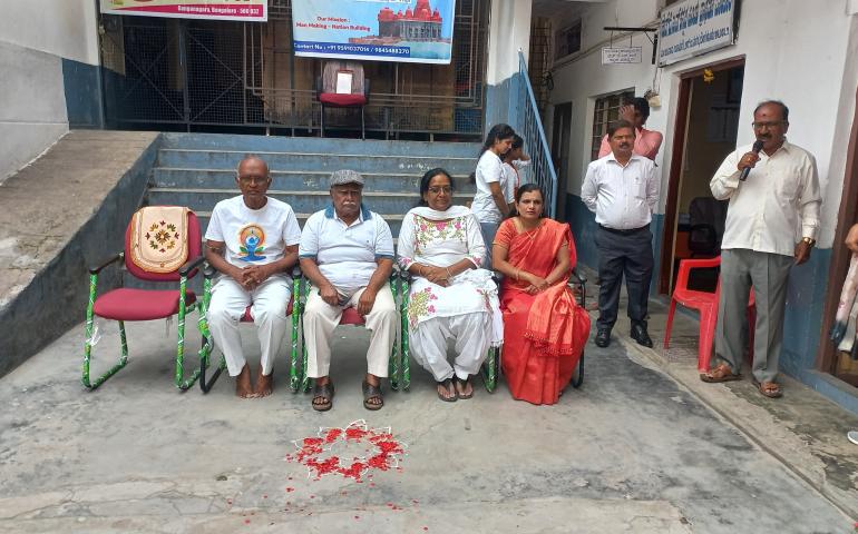 International Day of Yoga celebration at Mamatha School in Bengaluru