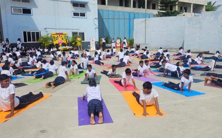 International Day of Yoga Celebration at Vidyanjali International School in Bengaluru