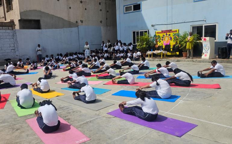 International Day of Yoga Celebration at Vidyanjali International School in Bengaluru
