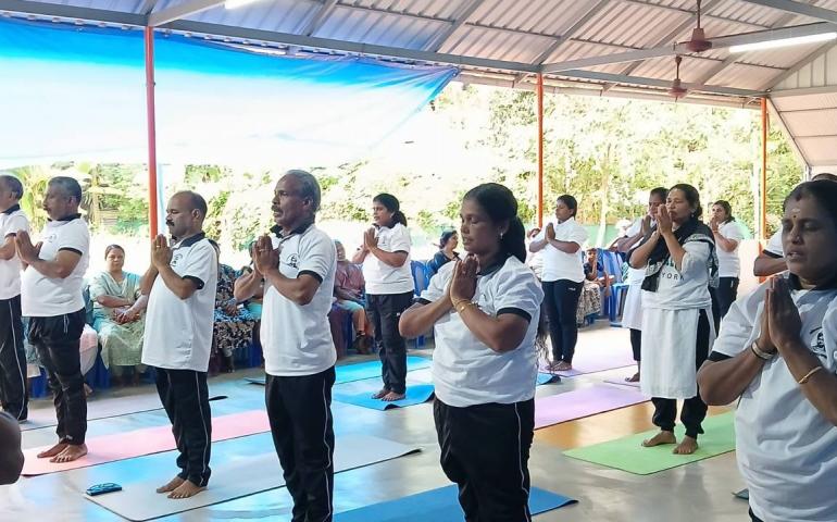 International Day of Yoga Celebration at Sharada Gramam Edavilangu