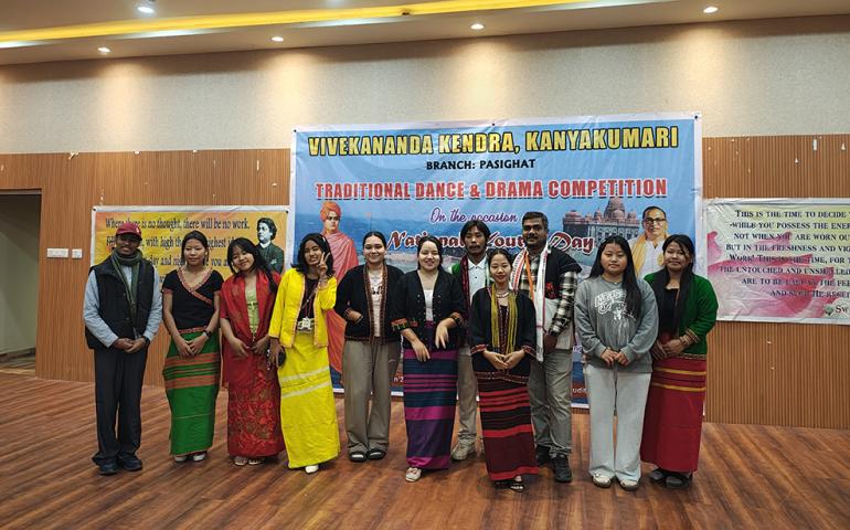The Traditional Dance and Drama Competition on Swami Vivekananda Jayanti organized by VKAJ Pasighat