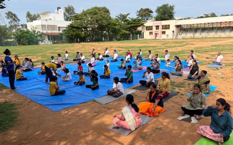 International Day of Yoga celebrated at Jigani 01