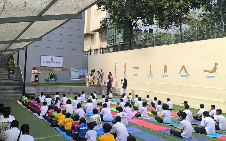 International Day of Yoga Celebration at RJ Public School in Bengaluru