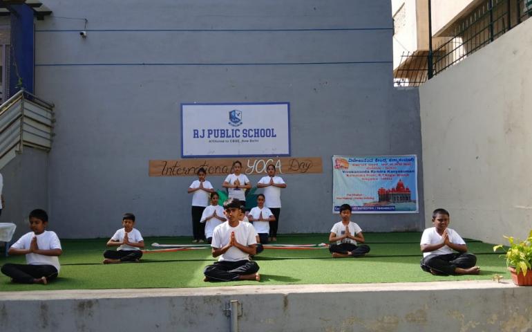 International Day of Yoga Celebration at RJ Public School in Bengaluru - Yoga Dance