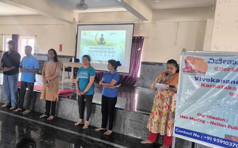 International Day of Yoga Celebrated at M.S PU College in Manorayana Palya 1