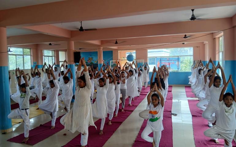 International Day of Yoga Programme at Sree Sankara Vidyapeedom in Manikandeswaram 2