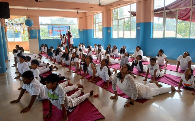 International Day of Yoga Programme at Sree Sankara Vidyapeedom in Manikandeswaram 3