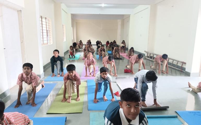 Yoga Classes Initiated at Sharada School by VK Hebbal 2