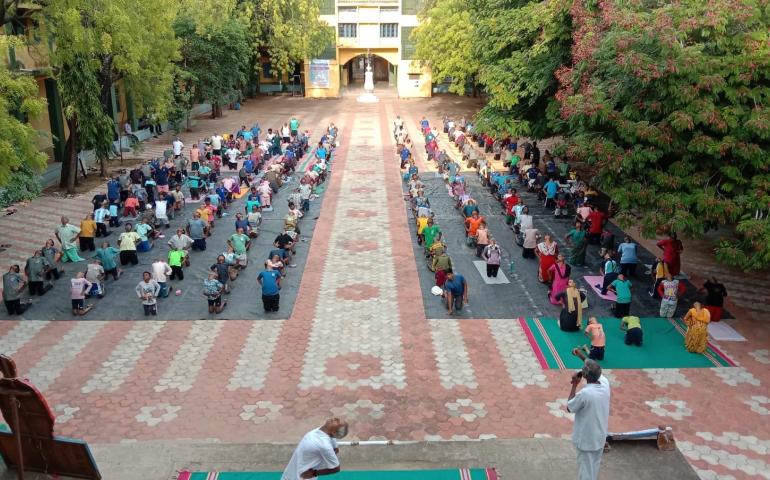 International Day of Yoga 2026 at Nadar Higher Secondary School in Kovilpatti 2