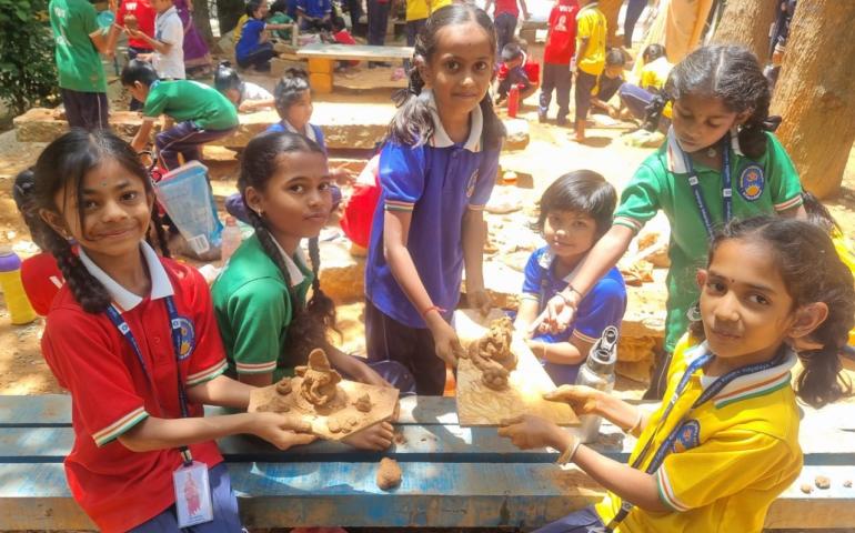 Eco-Friendly Clay Ganesha Making Activity at VKV Kallubalu